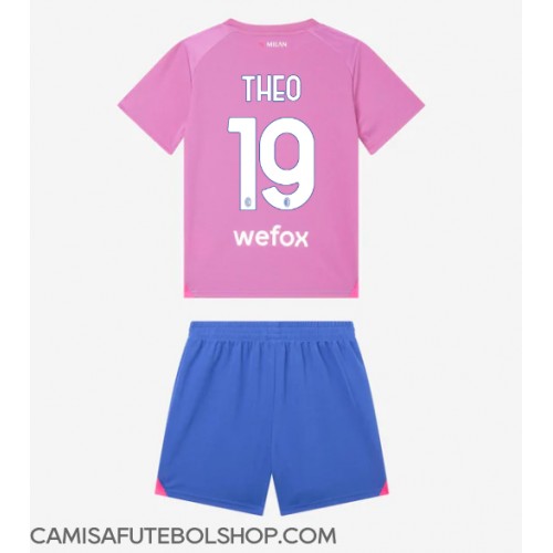 Camisa de time de futebol AC Milan Theo Hernandez #19 Replicas 3º Equipamento Infantil 2023-24 Manga Curta (+ Calças curtas)